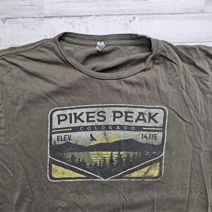 Pikes Peak Colorado T Shirt Mens XL Brown Logo Graphic